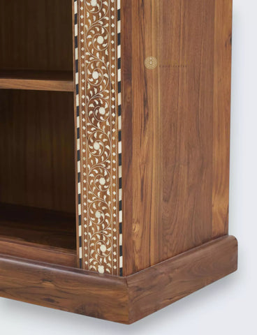 Teakwood Bone Inlay Bookshelf Natural