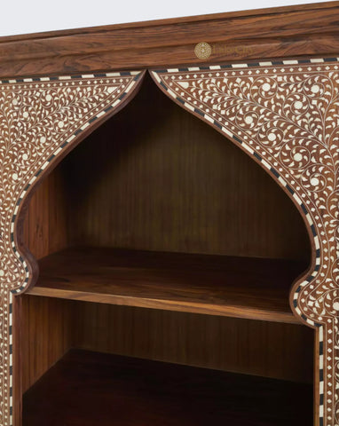 Teakwood Bone Inlay Bookshelf Natural