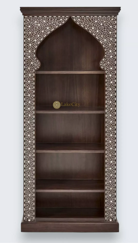 Armoire en bois de teck indien Ross avec incrustations d'os