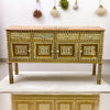 Teakwood Mother of Pearl Inlay Sideboard Natural