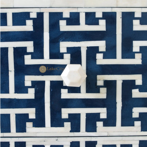 Tetris Bone Inlay 3 Drawer Dresser Indigo