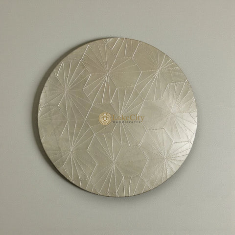 Texas Floral White Metal Embossed Side Table