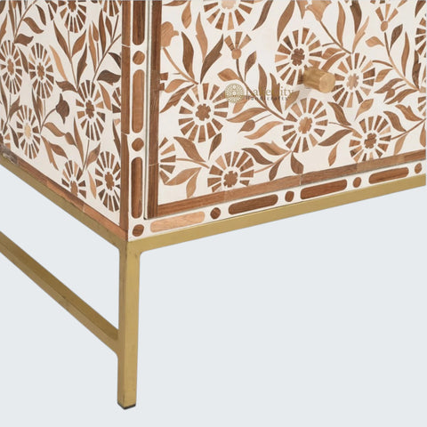 Timber Inlay 3 Drawer Chest Flannel Flower