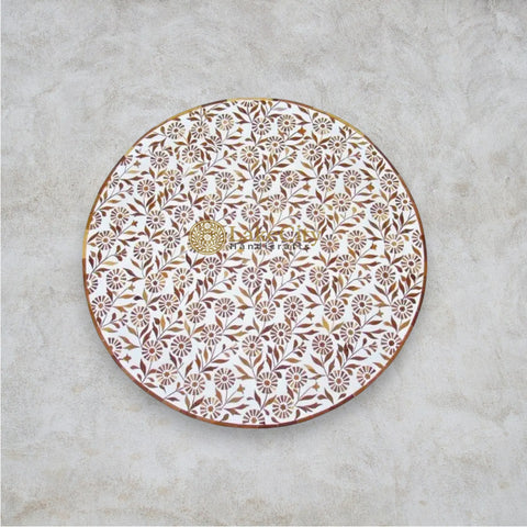 Timber Inlay Round Coffee Table Flannel Flower
