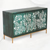 Toria Bone Inlay Credenza Dark Green 2