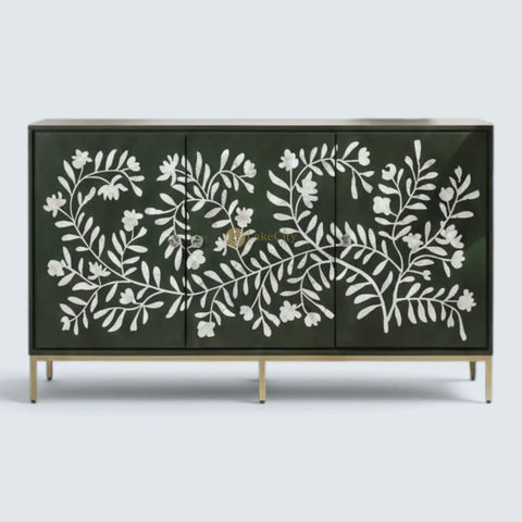 Torie Mother of Pearl Inlay Credenza Green