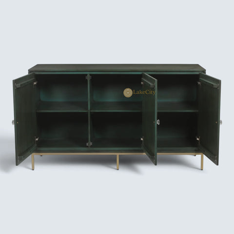 Torie Mother of Pearl Inlay Credenza Green