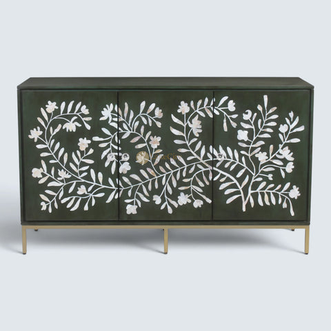 Torie Mother of Pearl Inlay Credenza Green