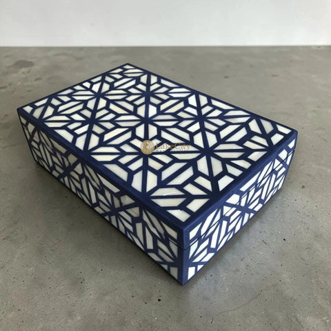 Tortoise Bone Inlay Box Indigo