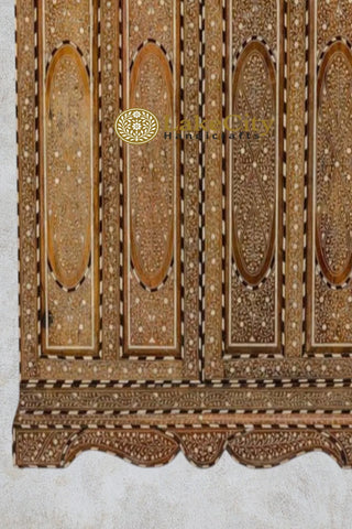 Unique Handcrafted Bone Inlay Teak Wood Almirah