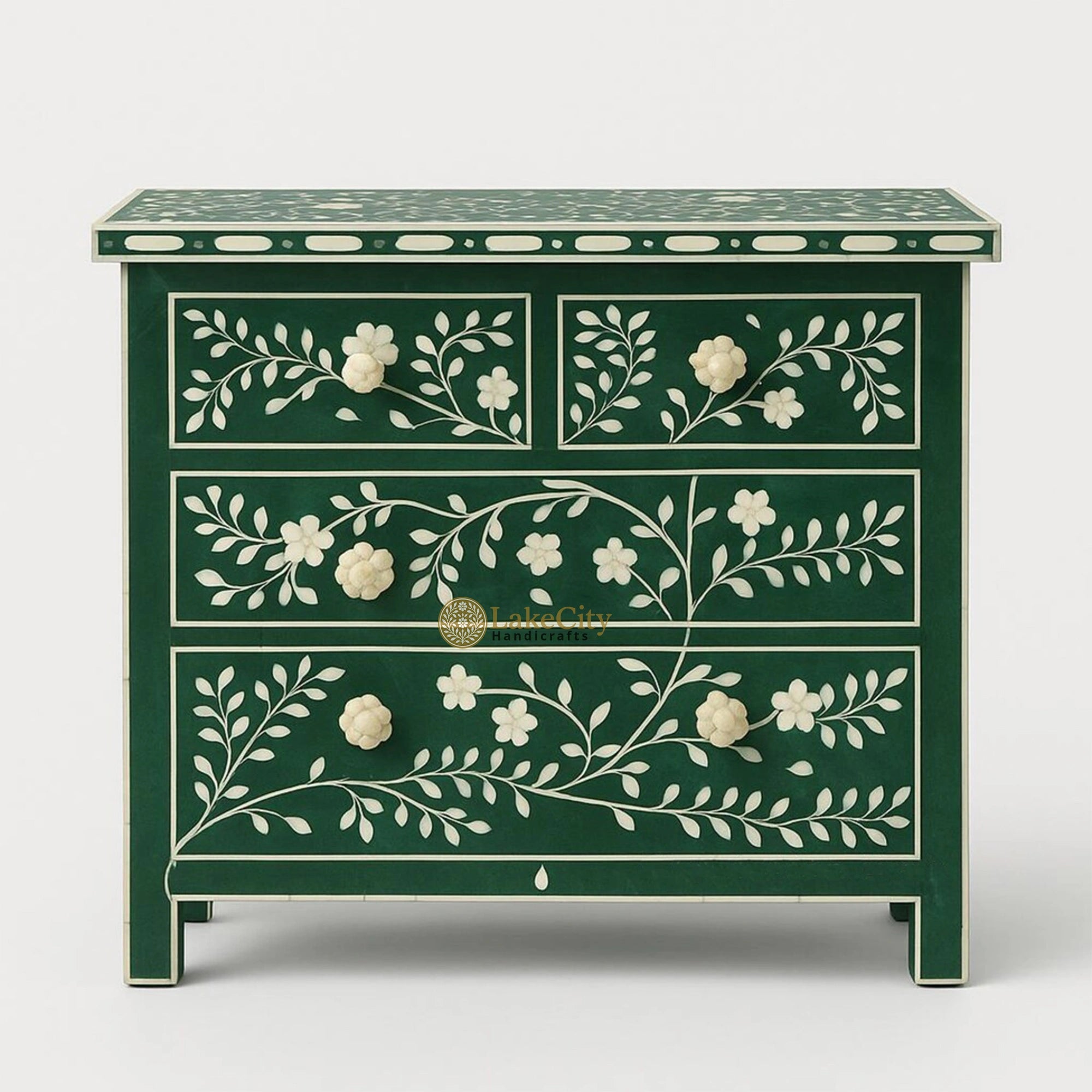 Vine Bone Inlay 5 Drawer Dresser Dark Green Lakecity Handicrafts Vine Bone Inlay 5 Drawer Dresser Dark Green Lakecity Handicrafts