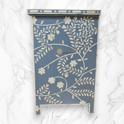 Vine Bone Inlay 5 Drawer Dresser Grey