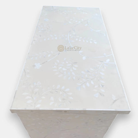 Vine Bone Inlay 5 Drawer Dresser Ivory