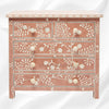 Vine Bone Inlay 5 Drawer Dresser Terracotta 1