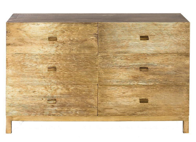 Wave Design Brass Sideboard 6 Drawers 1