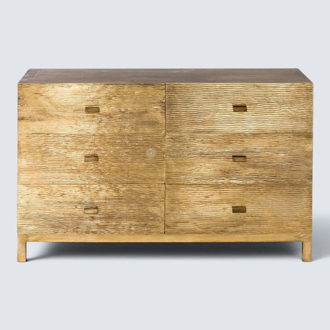 Wave Design Brass Sideboard 6 Drawers