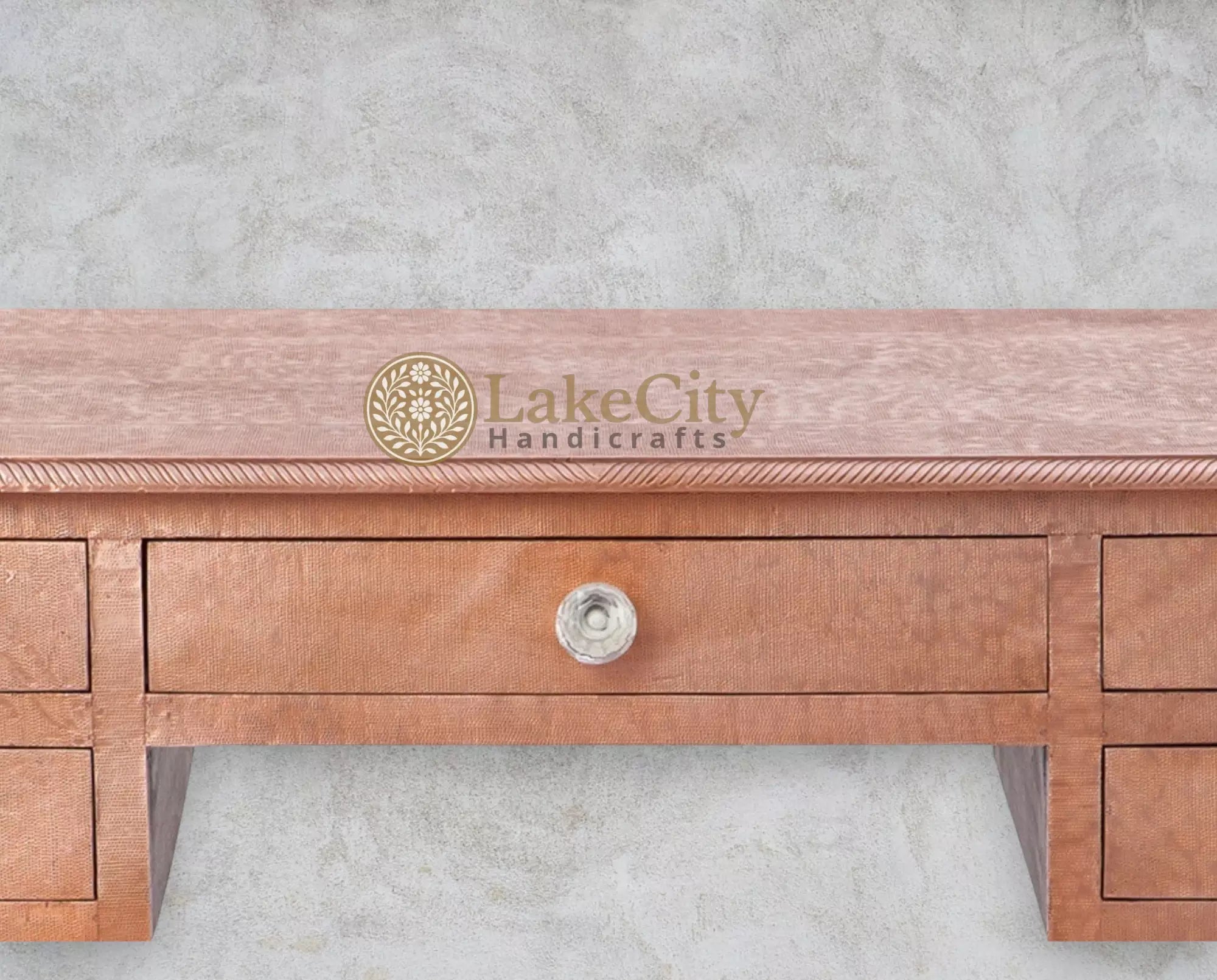 Zepto Copper Inlay 5 Drawers Console Table
