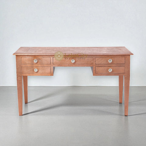 Zepto Copper Inlay 5 Drawers Console Table