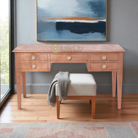Zepto Copper Inlay 5 Drawers Console Table