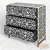 Shop Bone Inlay 3 Drawer Chest Black 2