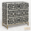 buy Bone Inlay 3 Drawer Chest Black 1