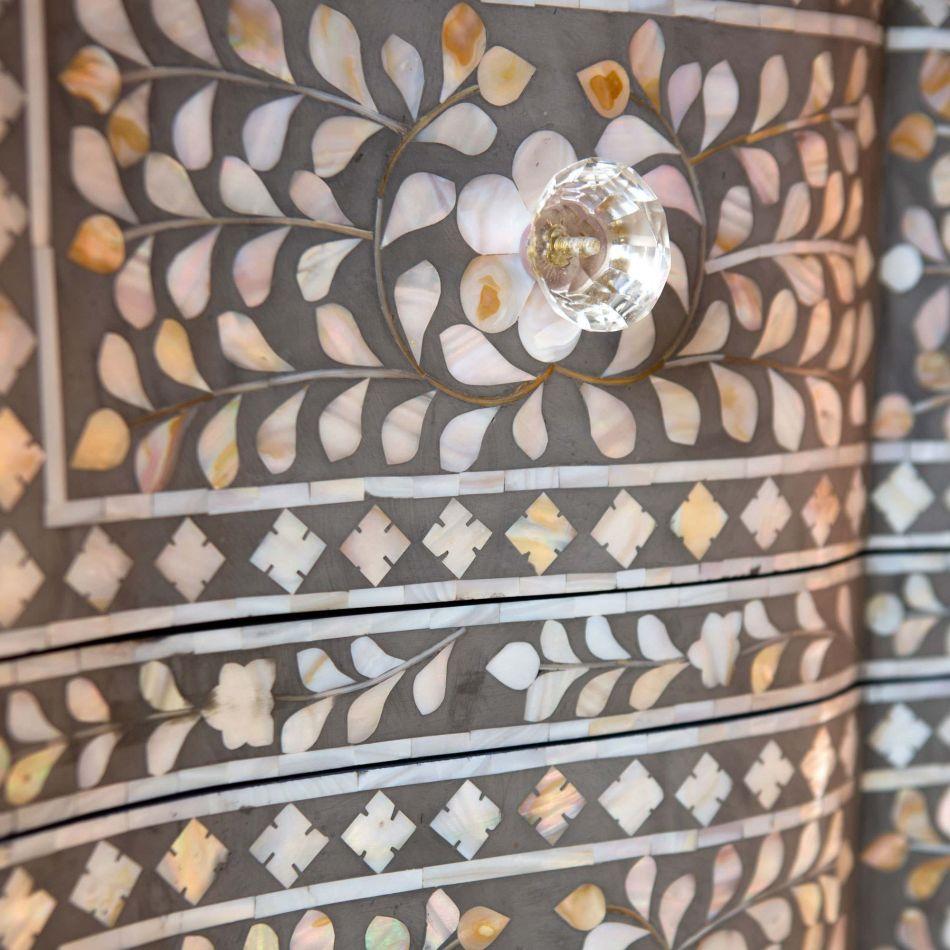 Estelle Mother of Pearl Inlay Curved Dresser Grey 2