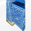 Top of an Arabic floral bone inlay buffet in blue 5