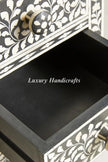 Open drawer of the Bone Inlay Black 6-Drawer Floral Lingerie Chest 3