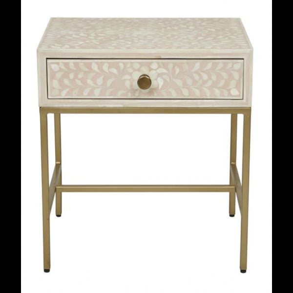 Blossom Bone Inlay Nightstand Pink 1