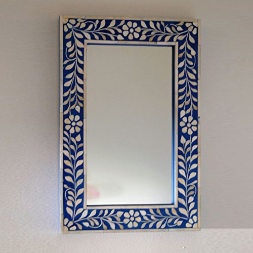 Blue Bone Inlay Floral Mirror frame