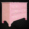 Bone Inlay Chest of Four Drawer Chevron Design Pink 2