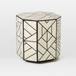 Bone Inlay Side Table Full Geometric Black 2