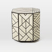 Bone Inlay Side Table Full Geometric Black 1