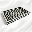 Stripe Bone Inlay Tray Black 1