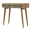 Bone Inlay 2 Drawers Honeycomb Design Console Table in Black 1