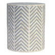 Chevron Bone Inlay Stool Grey 3