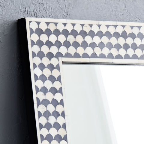 Bone Inlay Square Drop Mirror Black 2