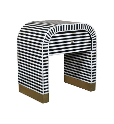 Waterfall Bone Inlay Bedside Black 2