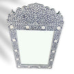 Floral Bone Inlay Crested Mirror Grey 3