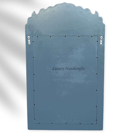 Floral Bone Inlay Crested Mirror Grey 4