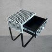 FUSION Chevron Bone Inlay Bedside Black Ready to Ship 3