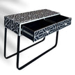 FUSION Curvy Geometric Bone Inlay Desk Black 3