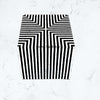 FUSION Stripe Bone Inlay Square Side Table 2