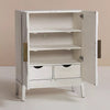 Hand-carved Samuel 2 Doors Cabinet Table White