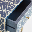 Ikat Bone Inlay Bedside Indigo 4