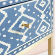 Ikat Bone Inlay Bedside Indigo 3