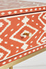 Ikat Bone Inlay Bedside Orange 3