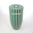 Bone Inlay Stripe Design Drum Side Table Green