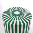 Bone Inlay Stripe Design Drum Side Table Green