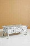 Floral Bone Inlay 2 Drawer Coffee Table Grey 2